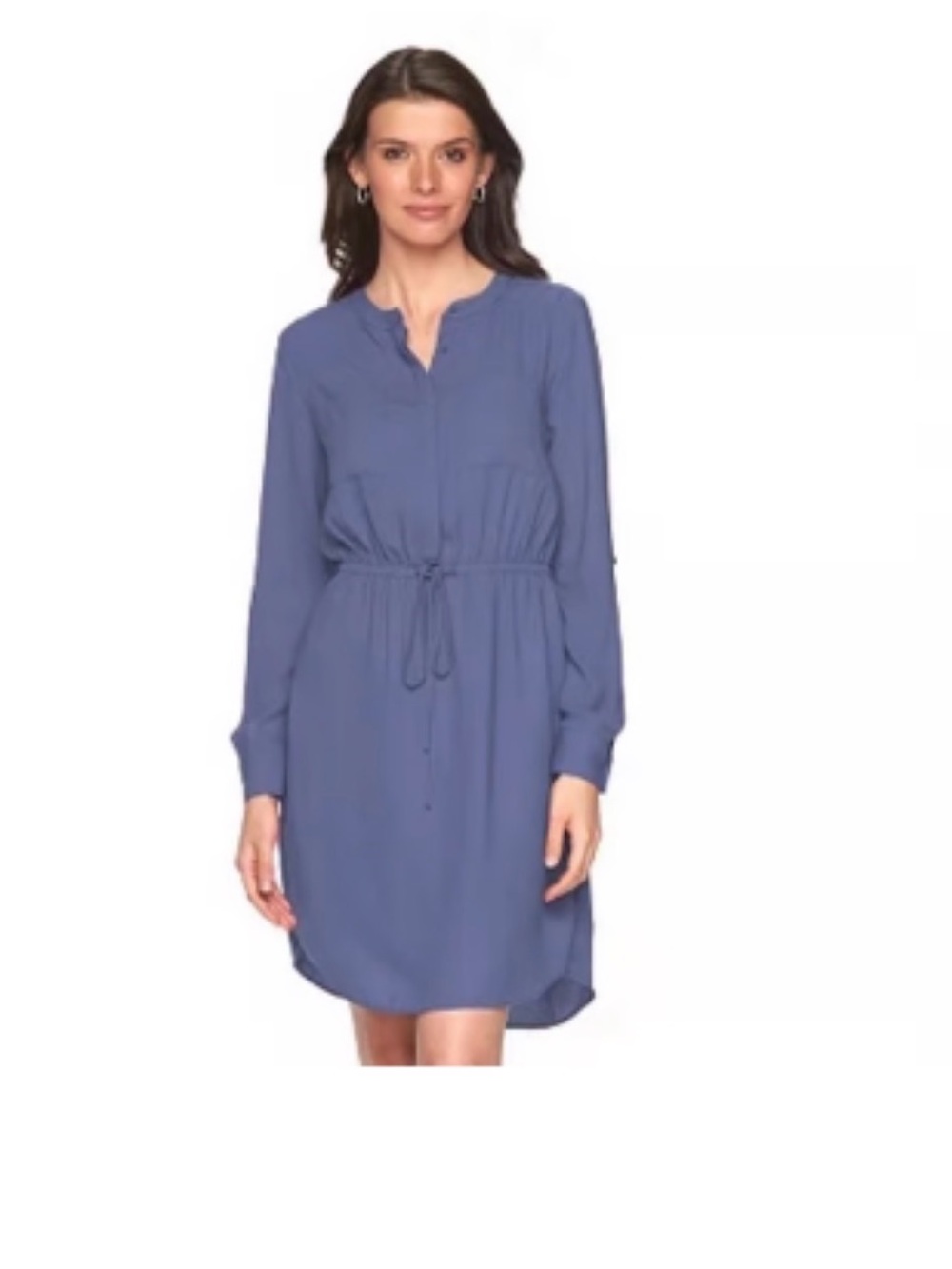 Apt. 9 Slate Blue Drawstring Shirt Dress